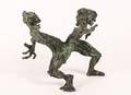Bronze Figural 4Headed Alien Sculpture Signed