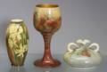 Three Floral Painted American Belleek Items