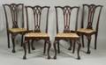 Set of Four Chippendale Style Carved Mahogany Side Chairs