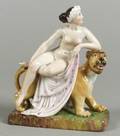 Continental Porcelain Figure of Uma and the Lion