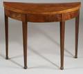 George III Inlaid Mahogany Demilune Card Table
