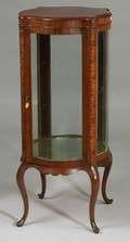 American Late Victorian Mahogany Serpentinesided Small Vitrine