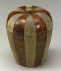 Burlwood and Shagreen Appleform Tea Caddy