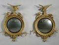Fine Pair of Diminutive Regency TwoLight Giltwood Girandole Mirrors