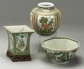 Three Pieces of Famille Verte Porcelain