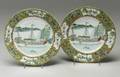 Pair of Rose Medallion Plates