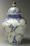 Blue and White Covered Jar