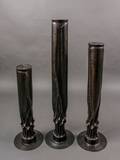 Group of Three Copper Trench Art Pedestals