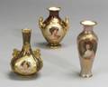 Three Small Porcelain Portrait Vases