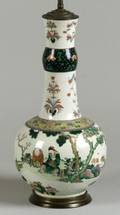 Pair of Chinese Porcelain Bottle Vase Lamps