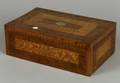 English Inlaid Pollard Oak and CedarLined Document Box