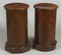 Two Similar Victorian Mahogany Circular Pedestal Pot Cupboards