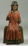 Large Carved and Painted Figure of a Saint