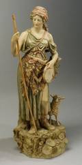 Royal Dux Porcelain Figure of a Gypsy Shepherdess