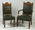 Set of Ten American Aesthetic Movement Carved Mahogany Dining Chairs