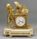 Louis XVIstyle Gilt Bronze and Marble Mantel Clock
