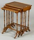 Nest of Three George III Style Inlaid Mahogany Stacking Tables