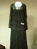 Two 1920s Ladys Black Lace Dresses