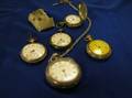 Five Mans Silver Cased Pocket Watches and a Womans Gold Pendant Watch
