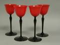Set of Four Pairpoint Flambeau Wine Goblets