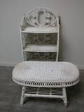 Three Pieces of WhitePainted Wicker Furniture