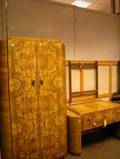 TwoPiece French Art Deco Burl Veneer Bedroom Set