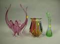 Three Pieces of Modern Italian Colored Art Glass