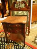 Chippendalestyle Mahogany TwoDrawer Stand and Mirror