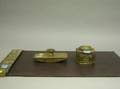 Tiffany Studios Gilt Bronze Inkwell Blotter and Blotter End