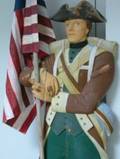 Lifesize Carved and Painted Wood Revolutionary War Militia Figure