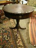 Regency Leather Inset Mahogany Drum Table