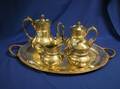 FourPiece Silver Plated Tea and Coffee Service with a Serving Tray