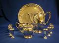 Sterling Silver Dish Cordial Set and Tray Plated FourPiece Tea Service and Covered Serving Dish