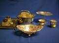 Three Sterling Silver Table Items and Four Silver Plated Table Items