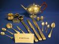 Twentynine Pieces of Sterling Silver Table and Flatware an English Sterling Teapot and Fourteen Silver Plated Table Items