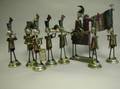 Whimsical Group of Eight Painted Tin Musicians