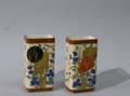 Pair of Aesthetic Enamel Decorated Porcelain Vases
