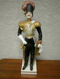 German Parcelgilt Porcelain Figure of a Military Officer