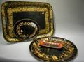 Four Gilt Decorated Tin Trays