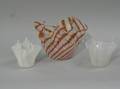 Three Italian Colored Glass Hankerchief Vases