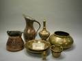 Large Lot of Asian Brass and Copper Tableware