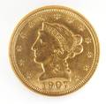US 1907 250 gold Liberty Head coin