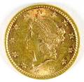 Two US 1853 1 gold Liberty Head coins