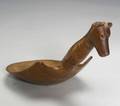 Western Great Lakes or Prairie Carved Wood Effigy Ladle