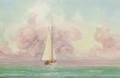 Harry Leslie Hoffman American 18711964 Sunset Sailing A Bahamian Coastal View