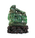 Chinese carved spinach jade pumpkin