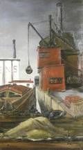 George Picken American b 1898 Loading the Coal Barges Queens