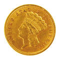 1854 3 US gold coin