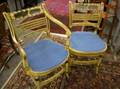 Set of Seven Yellow Painted and Decorated Fancy Chairs