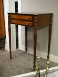 Federalstyle Mahogany and Mahogany Veneer TwoDrawer Sewing Stand